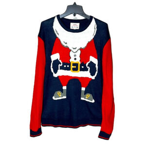 DAISY'S Boutique Ugly Merry Christmas Tunic Sweater Santa Body -Size Large